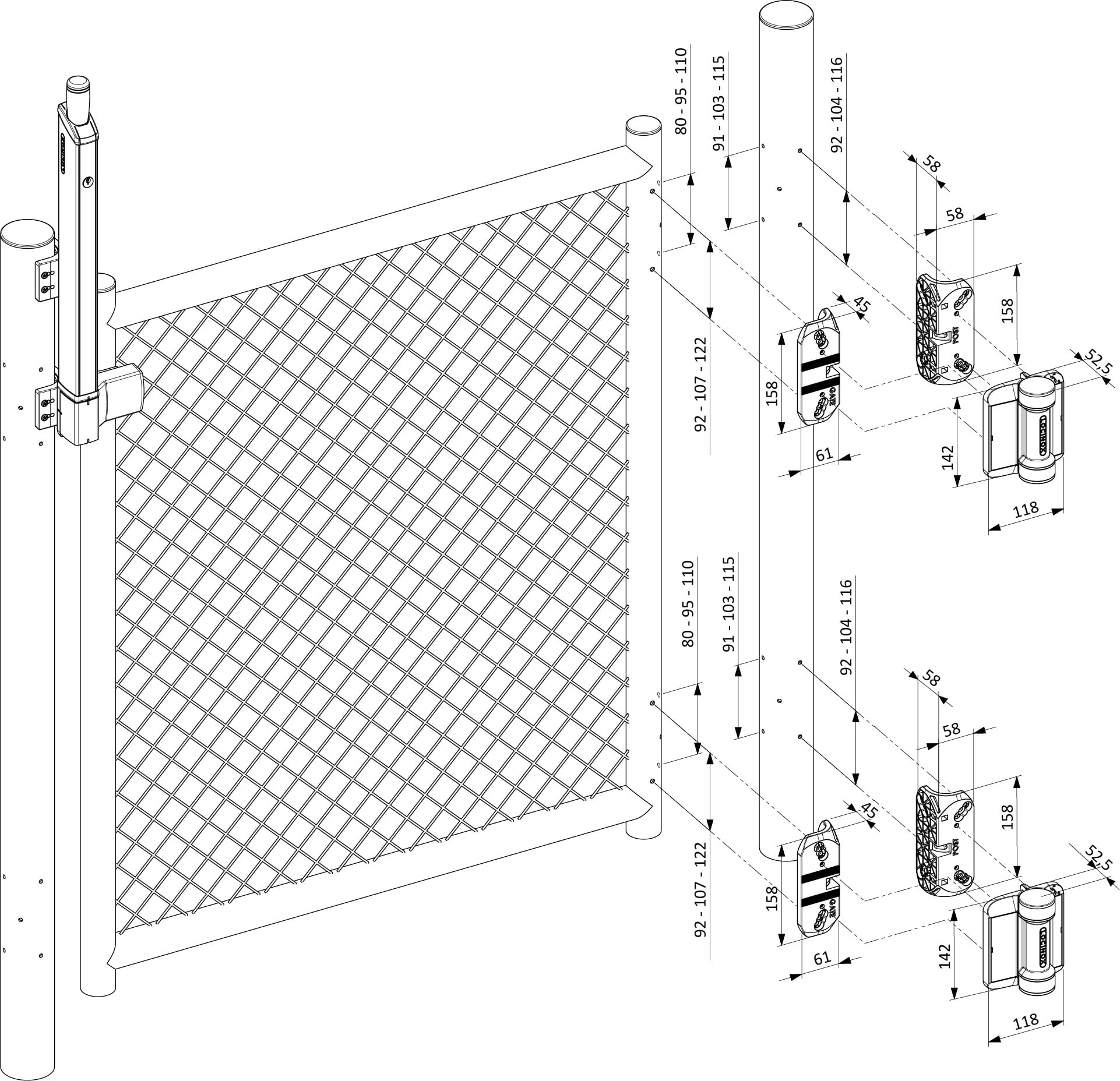 SERVAL - 180° SPRING HINGE MOUNTED WITH SELF-DRILLING SCREWS - Image 3